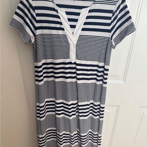 Vineyard Vines Edgartown Navy and White Striped Maxi Dress